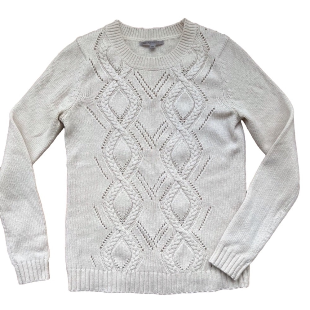 GAP Wool Blend Knit Beige Aran Sweater sz. XS